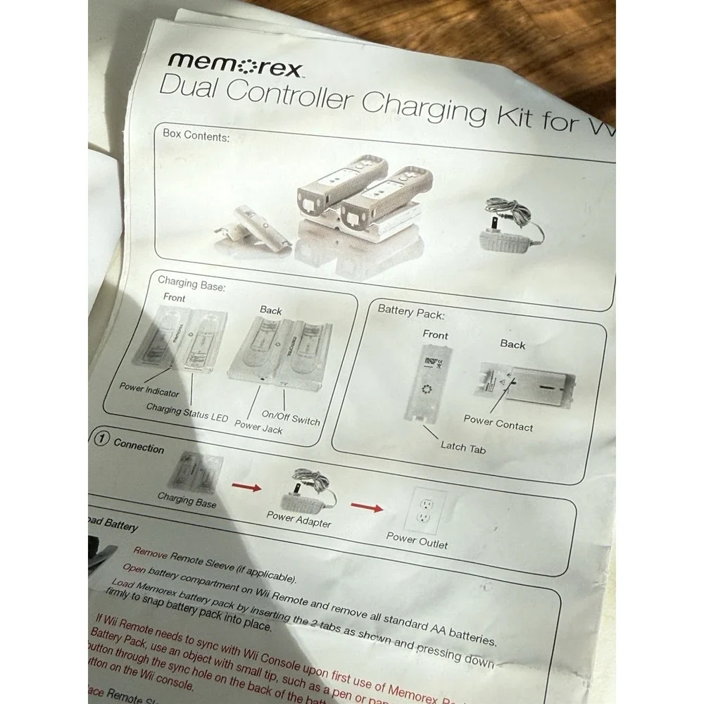 Memorex Dual Controller Charging Kit Made For Wii controller Untested , No Powe